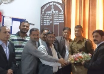 धनबाद थाना नए प्रभारी राजेश कुमार का किया गया स्वागत