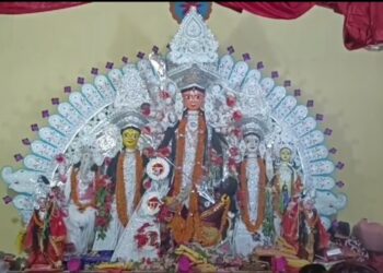 बाघमारा के झगराही गाँव मे ब्राह्मण परिवार कर रहे 300 साल से चैती वैष्णवी दुर्गा पूजा,धूलु महतो और मथुरा महतो ने भी लिया आशीर्वाद