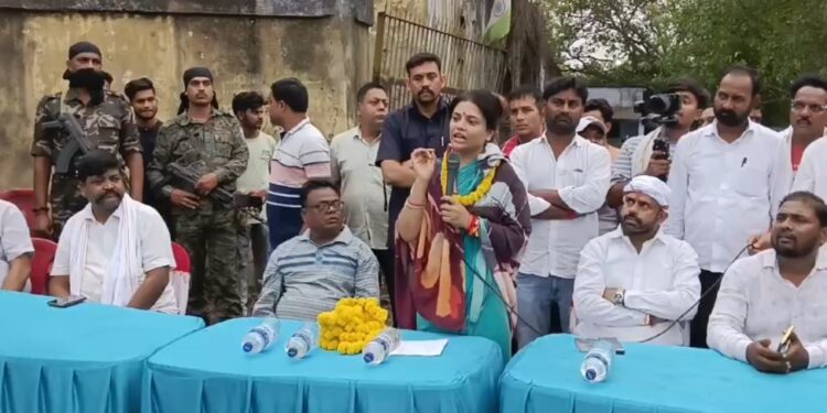 कांग्रेस प्रत्याशी अनुपमा सिंह का जगह – जगह जनसंपर्क अभियान, लोगो से वोट देने की कर रहीं अपील